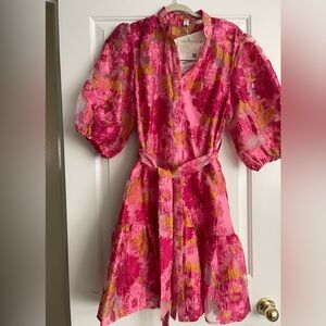 Chicwish Pink and Yellow Floral Mini Dress